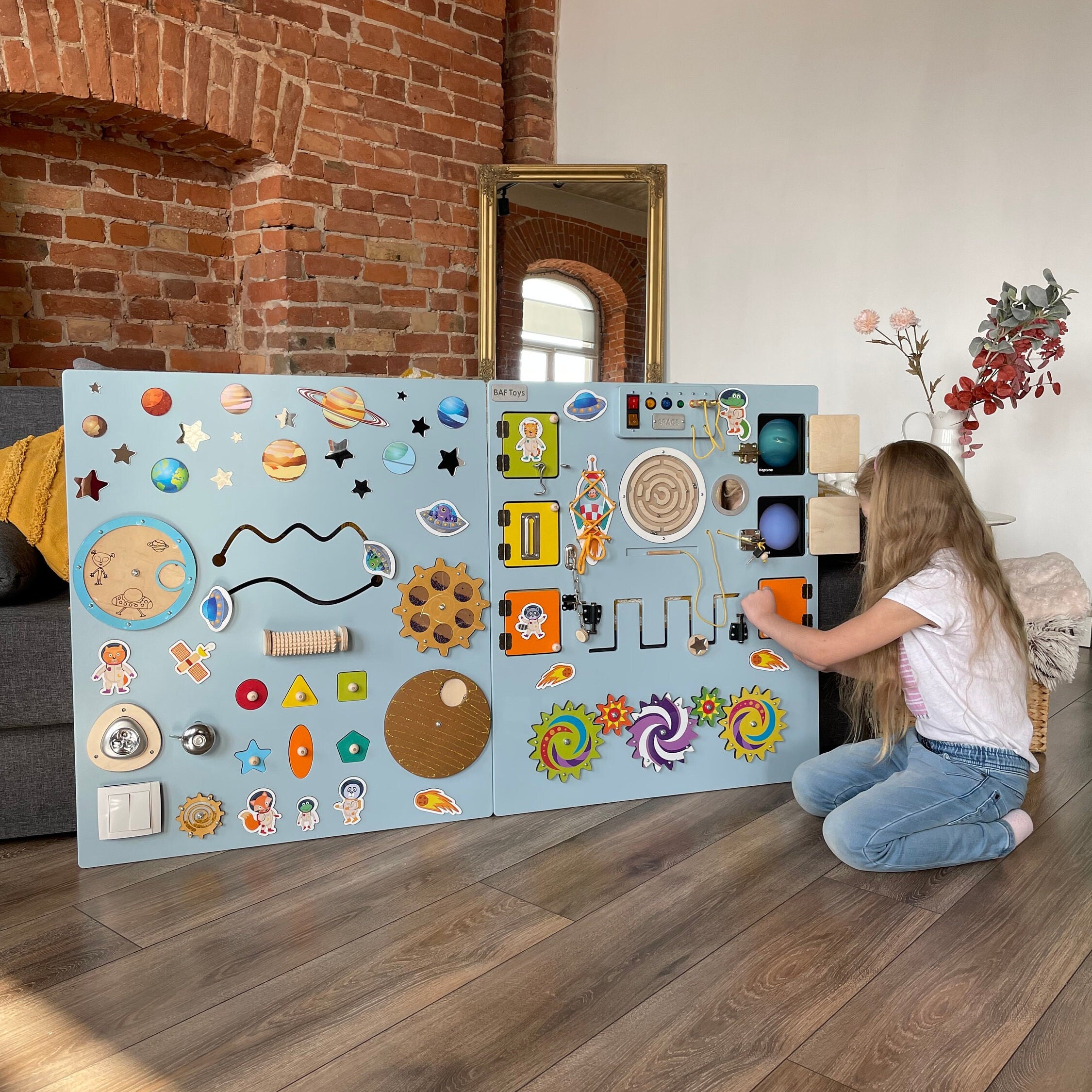 Wall Sensory Board Joyreal Wooden Busy Board Train Activity Wall