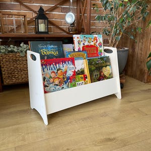 Montessori Bookshelf Wooden Kids Book Shelf White Kids Bookcase Custom Nursery Bookcase Montessori Furniture Children Bookcase