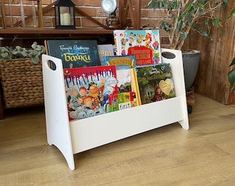 Montessori Bookshelf Wooden Kids Book Shelf White Kids Bookcase Custom Nursery Bookcase Montessori Furniture Children Bookcase