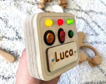 Switch box LED Lights Montessori Toy Busy Board Toddler Custom Toy Gifts For Kids Busy Board Lights Baby Boy Gift 1st Birthday Gift