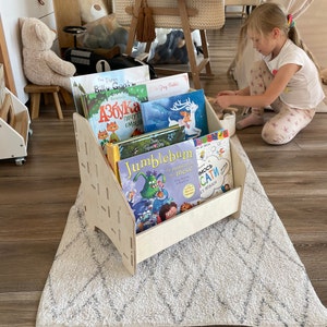 Personalized Montessori Bookshelf Wooden Bookcase For Kids Baptism Gift Custom Nursery Shelf Bookcase Montessori Furniture Gift For Kids image 8