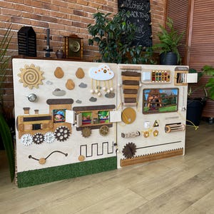 Personalisiertes sensorisches Wandpaneel, Spielzeug für Ärzte, Wartezimmer, Großes beschäftigtes Board für Schule und Kinderzimmer, Sensorische Raumausstattung, Fidget toy