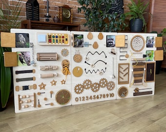 Painel de parede sensorial para crianças, brinquedo educativo para crianças, para coordenação motora fina e concentração, ideal para crianças de 1 a 3 anos, ideal para crianças de 3 a 6 anos ...