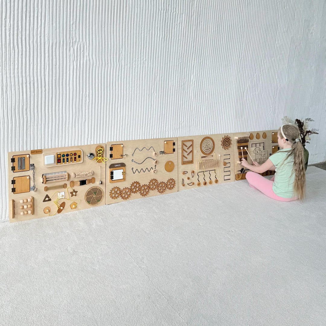 Sensory Wall Panel 280x50cm Preschool Wall Toys for Fine Motor Skills ...