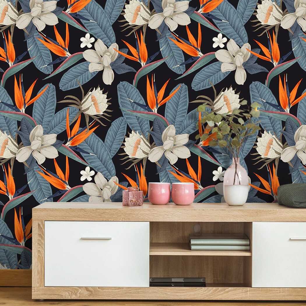 Diy Japanese Midnight Garden Wallpaper, Papier Peint Amovible Auto-Adhésif, Easy Peel & Stick, Diy H