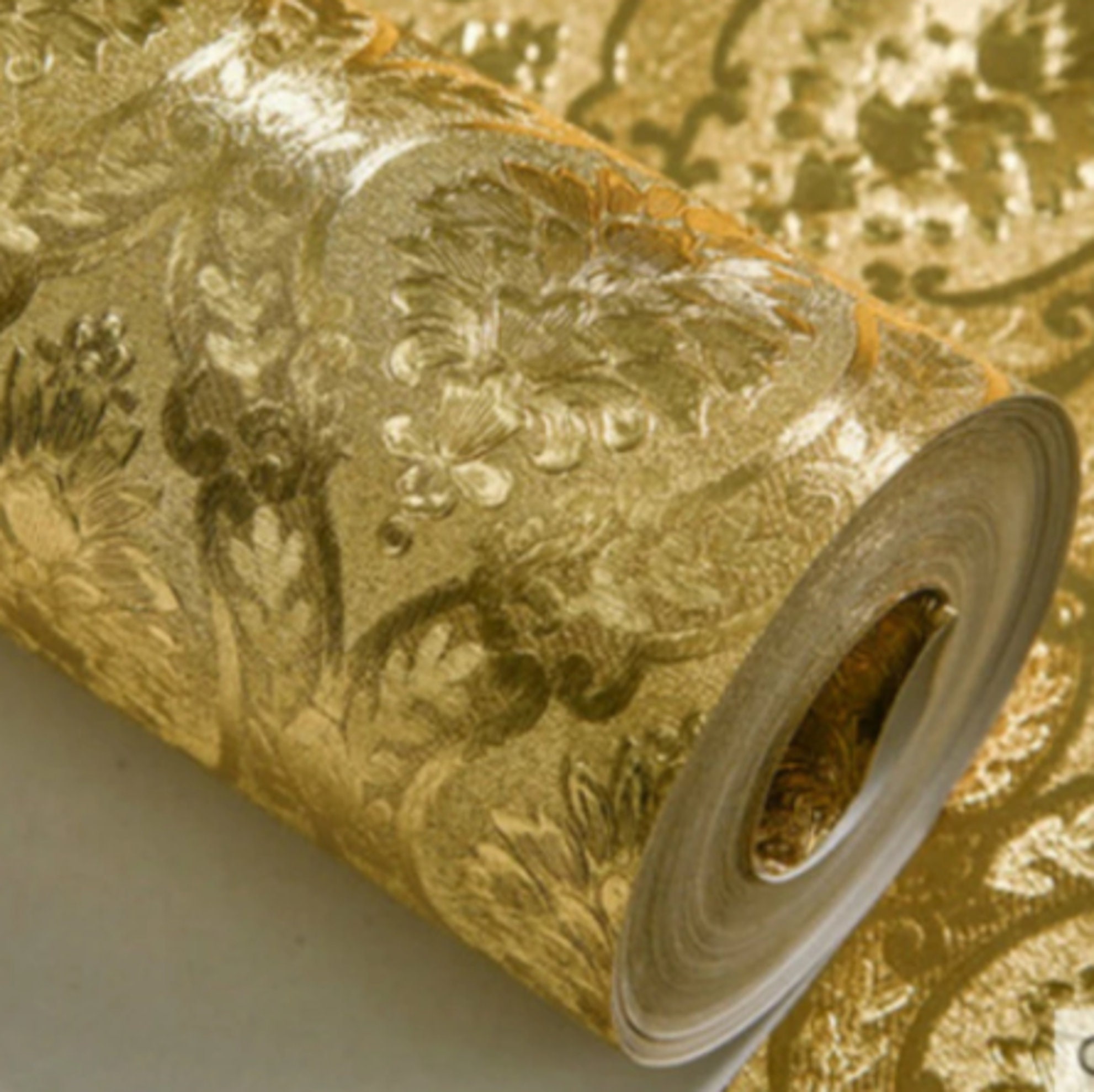 Diy Versailles Gold Wallpaper, Auto-Adhésif, Ritzy & Luxurious, Transformez Vos Petits Espaces