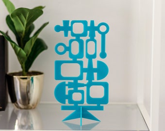 Mid Century Modern Table Decor | Atomic Geometric Shapes Accent Sculpture  | Table Accent | MCM Decor