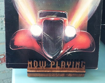 Now Playing | Now Spinning - Single Vinyl Record (LP) Holder / Stand | Walnut