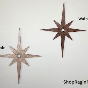 Mid-century Modern Starburst | Mid Century Atomic Star Home Decor | Wood Wall Decor