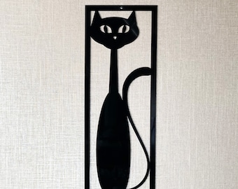 Mid Century Modern Cat Wall Decor - Retro Cat - vintage art