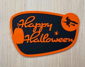 Halloween Decorations | Mid Century Modern Holiday Wall Sign | MCM Home Decor | Pumpkin | Witch | Spooky Spider | Scandinavian