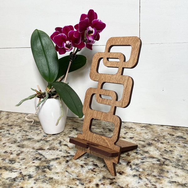 Phone Holder and Docking Station | Mid Century Modern Style | iphone stand | wood phone stand | Martin Retro phone charging stand
