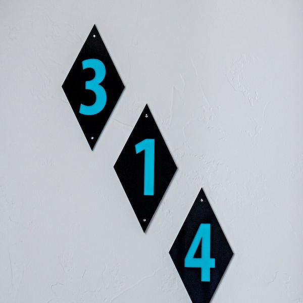 Individual Mid Century Modern House Numbers - MCM Diamond Design