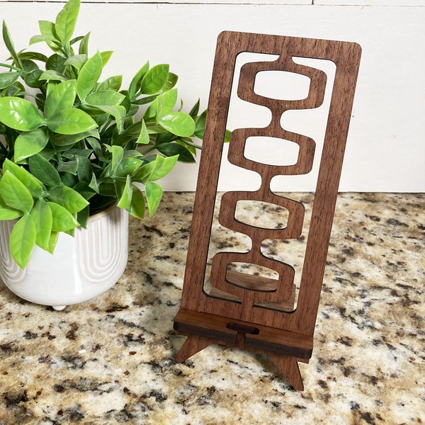 Phone Stand and Docking Station | Mid Century Modern Style | iphone holder | wood phone stand | Marsha Retro phone charging stand