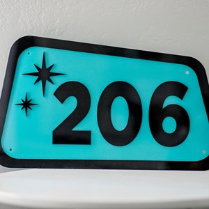 Mid Century Modern House Number Sign, Custom Address Sign