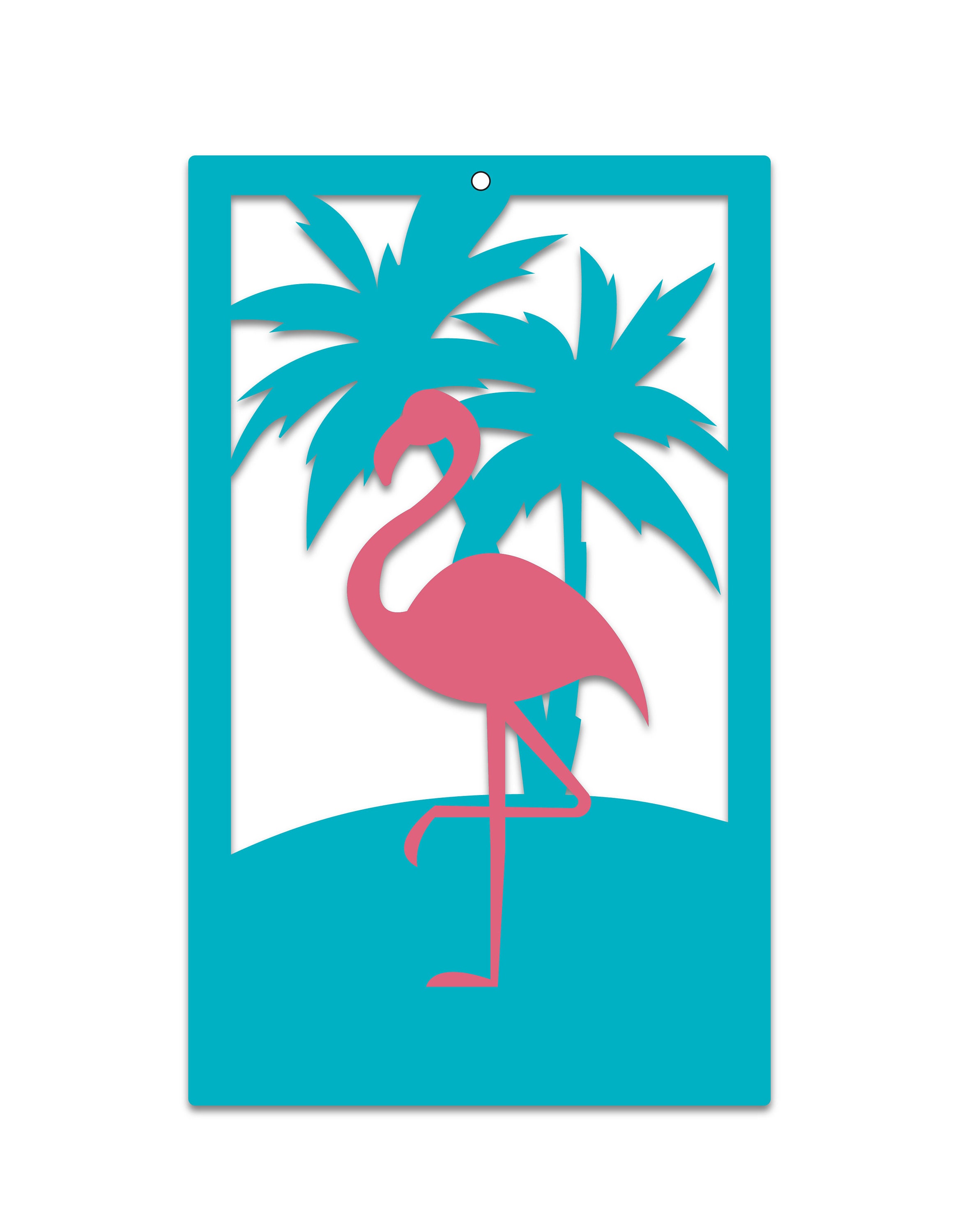 Tropical Pink Flamingo Wall Decor Mid Century Modern Etsy