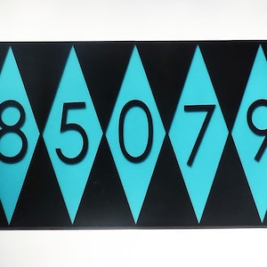 Mid Century Modern House Number Sign, Custom Address Sign