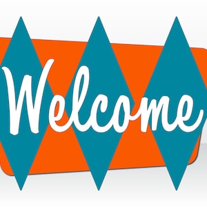 Mid Century Modern Welcome Sign | MCM Art | Atomic House Sign | Wall Decor | Wall Art