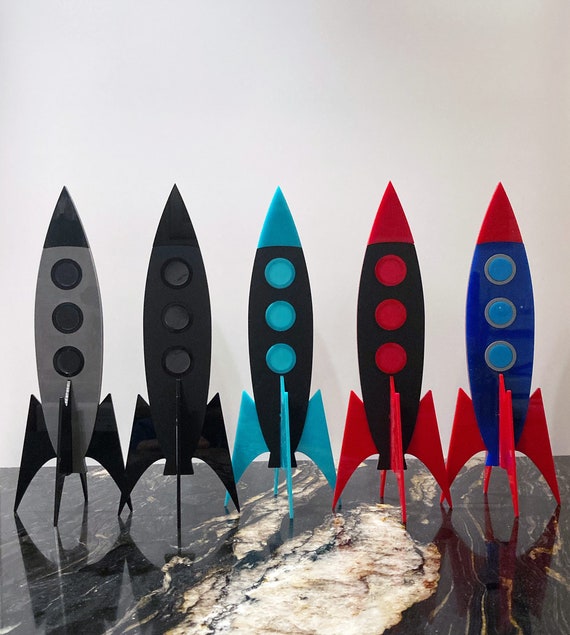 Atomic Age Space Rocket | Mid Century Modern Sculpture | Retro