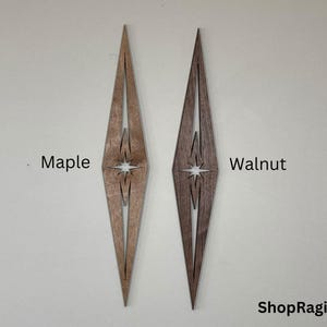 Diamond Shape Mid Century Modern Wood Wall Decor - Atomic Home Decor - Wall art