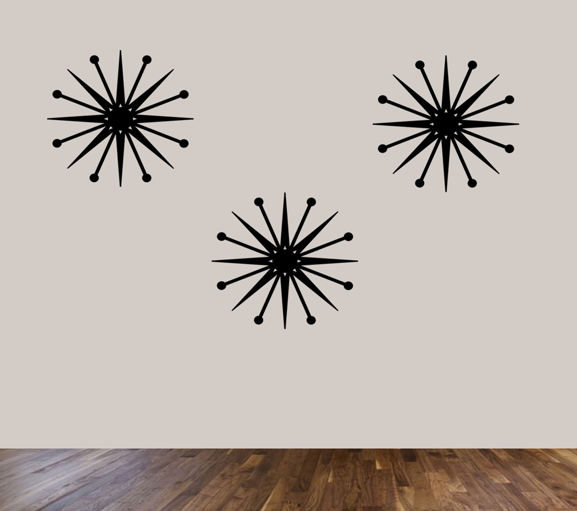 Starburst Wall Decals Retro Wall Decor Etsy