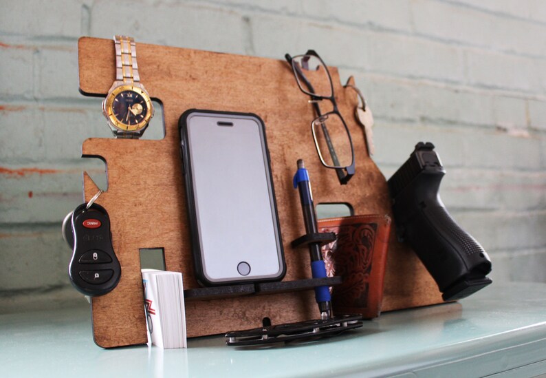 Mens Nightstand Organizer Plus Gun Stand Etsy