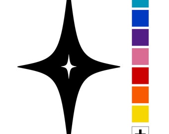 Mid-century Modern 4 Point Star Small Accent | Mid Century Atomic Starburst Home Decor | Wall Decor