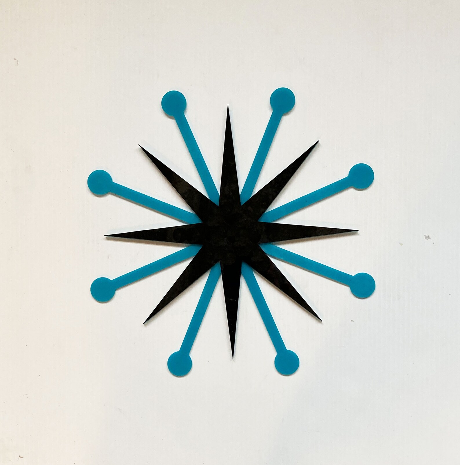Midcentury Modern Starburst Wall Decor 2toned Etsy