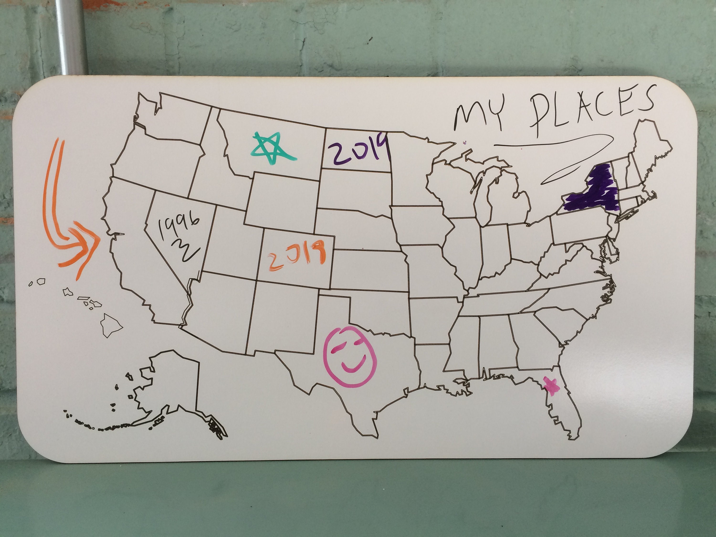 Us Map Dry Erase Board - United States Map