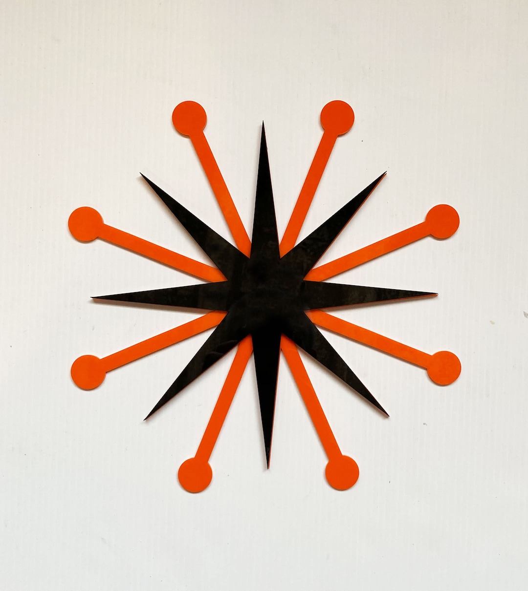Midcentury Modern Starburst Wall Decor 2toned Etsy