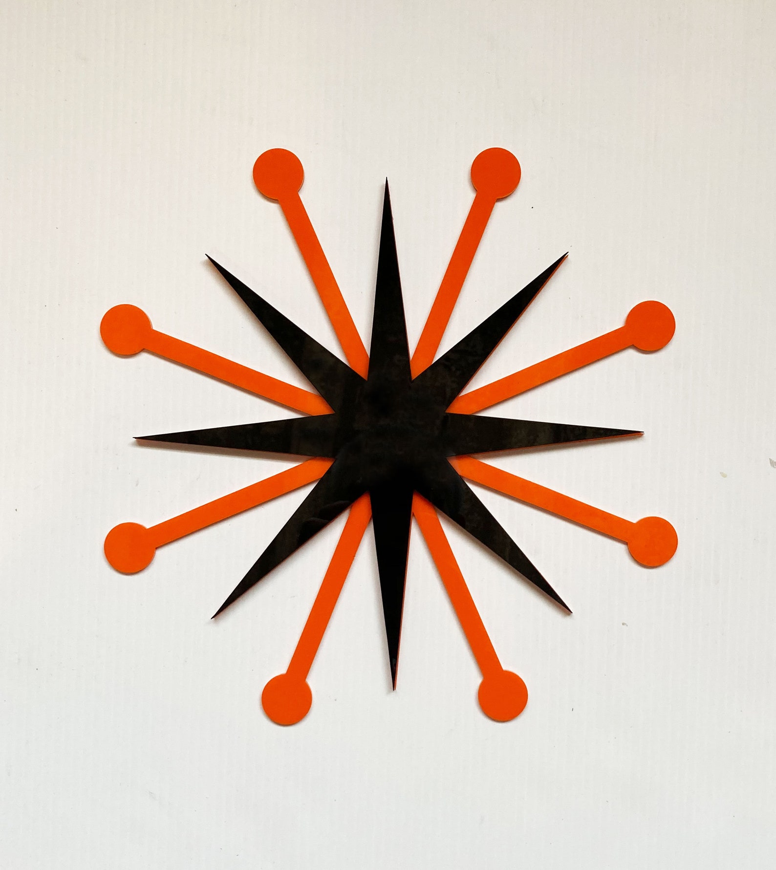 Midcentury Modern Starburst Wall Decor 2toned Etsy