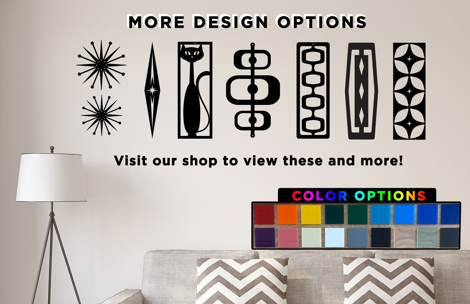 Mid Century Modern Wall Decor Retro Wall Art Vintage Style Etsy