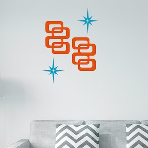 Atomic Art Decor - 4 Piece Mid Century Modern Wall Decor Set - Accent MCM Wall Decoration - Retro wall art - vintage home decor