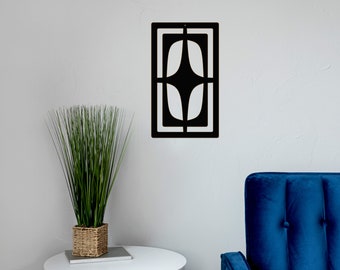 Oval Star Mid-century Modern Wall Accent | Verticle Geometric Shapes | Mid Century Atomic Home Decor | MCM Wall Decor