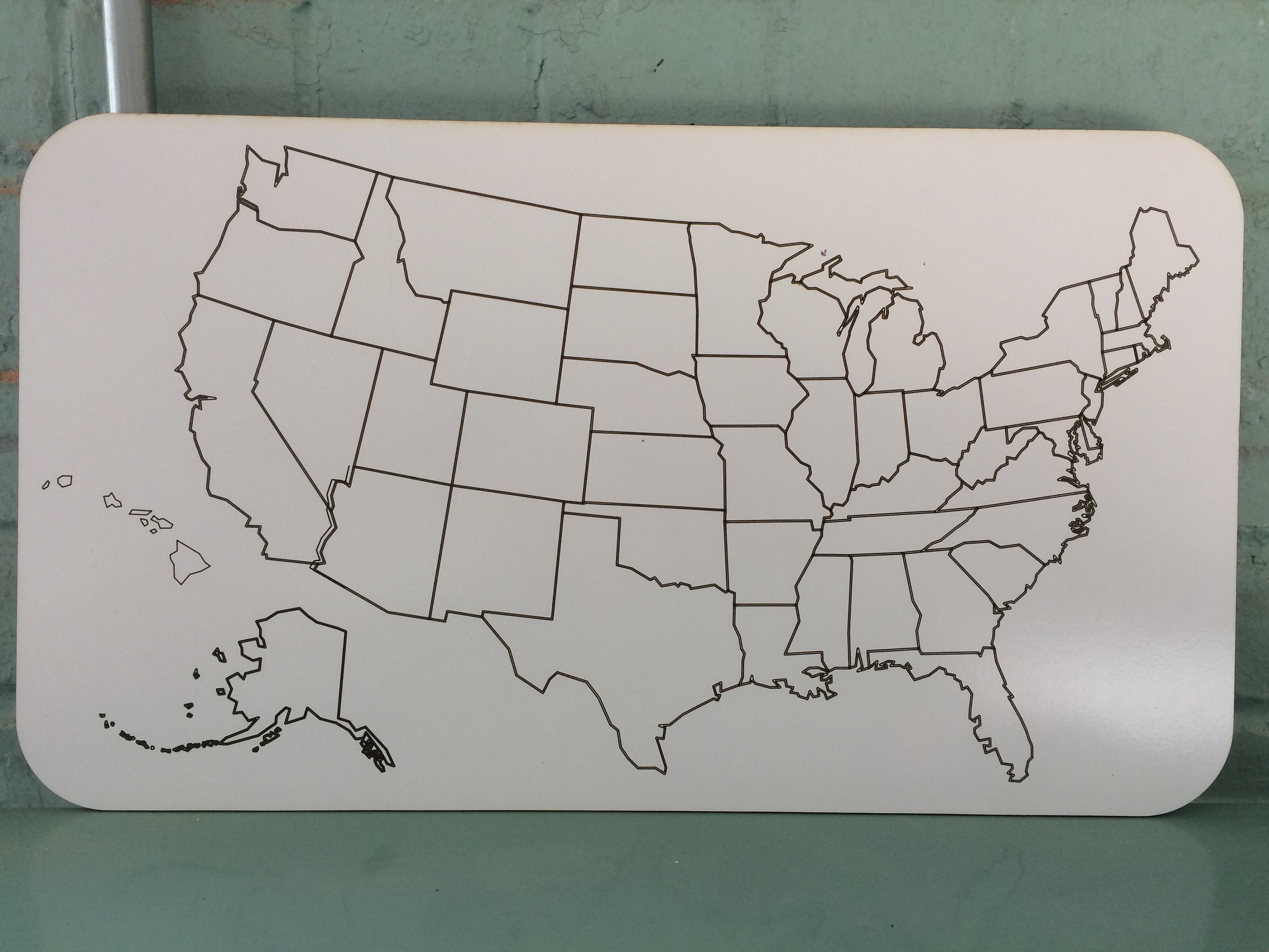 Dry Erase Board Map of United States Etsy