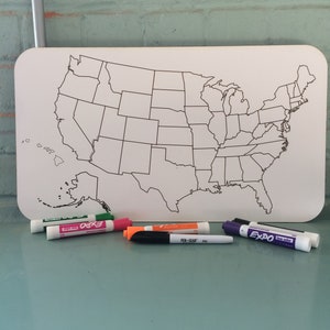 Dry Erase Board Map of United States