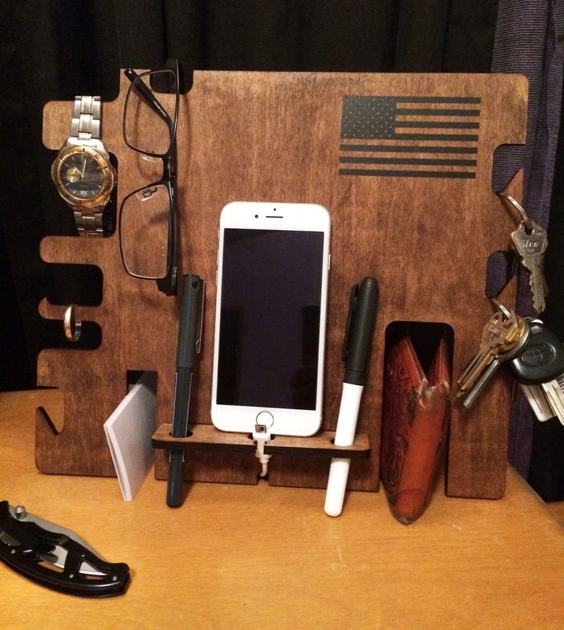 Mens Nightstand Organizer Plus Docking Station Etsy