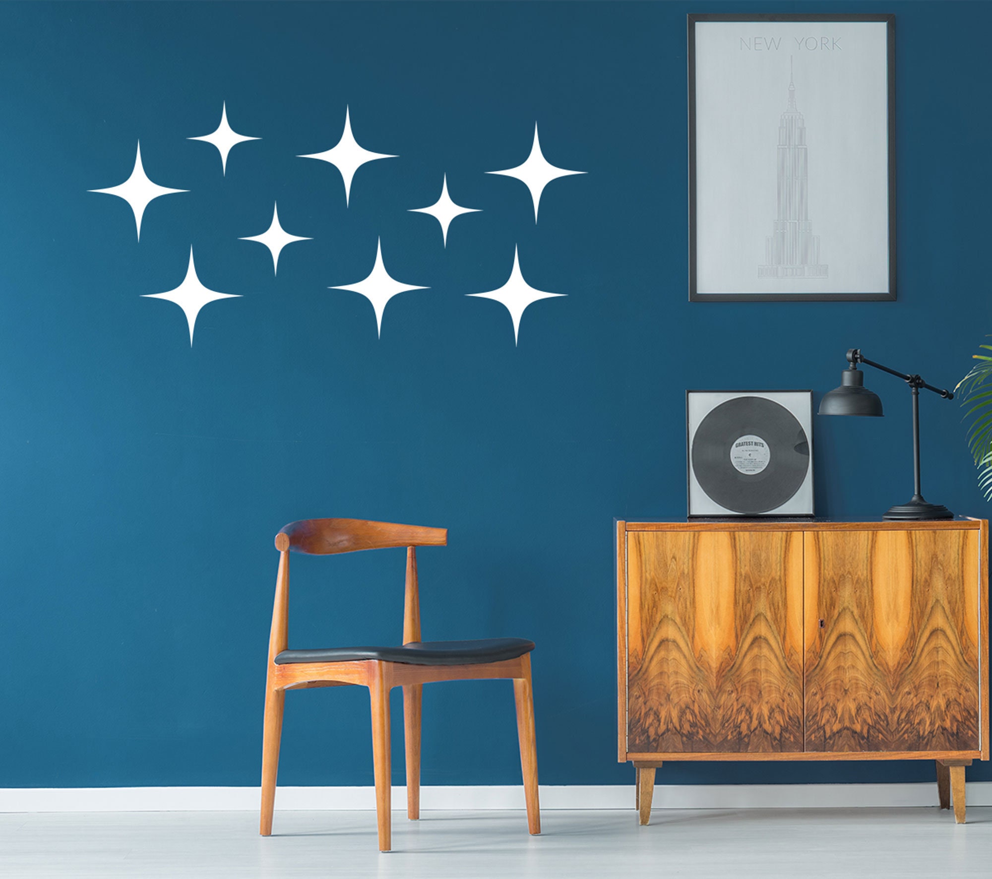 MCM Star Wall Decals Retro Wall Decor Etsy