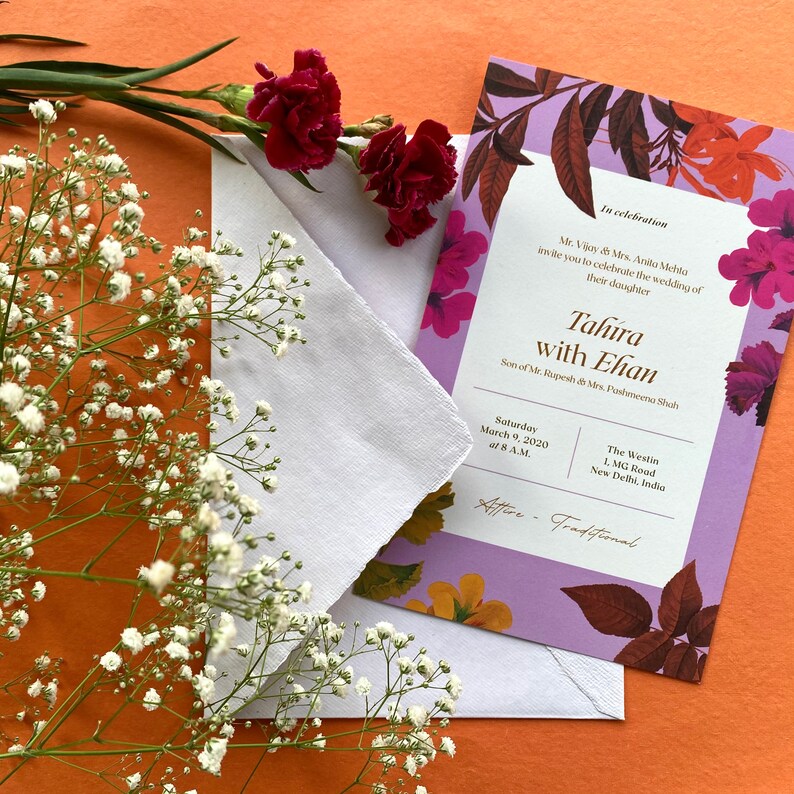 Boho Invite Printable Floral Invite In Bloom Fine Art Wedding Invite Indian Wedding Invitation Garden Wedding Invitation