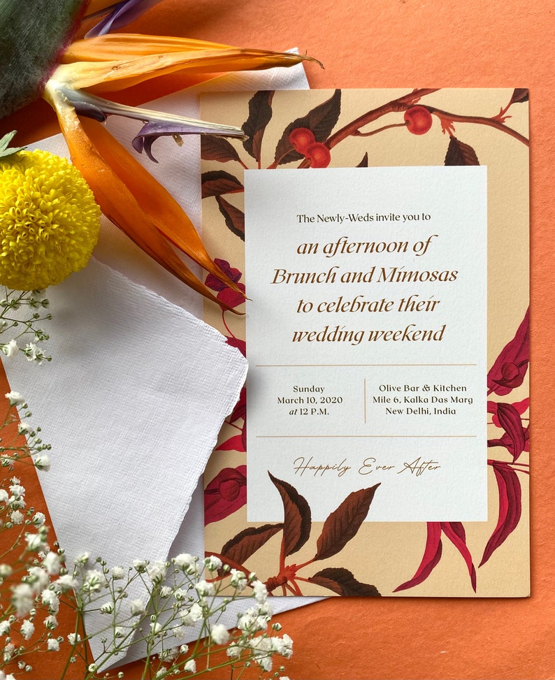 Boho Invite Printable Floral Invite In Bloom Fine Art Wedding Invite Indian Wedding Invitation Garden Wedding Invitation