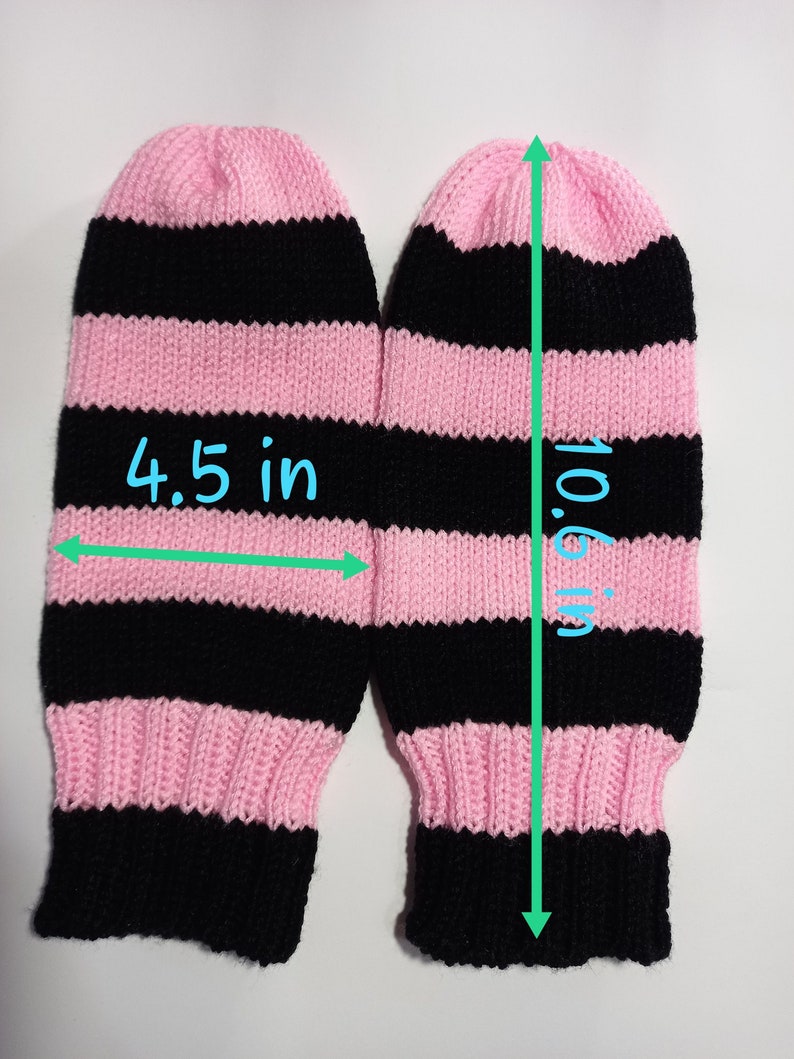 Mittens without thumb, two color, for the elderly adaptive warm softy mittens striped mittens gift for nursing home gift for grandma CIJ image 5