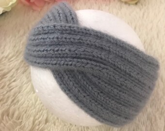 angora headband, fluffy headband, knit winter headband ear warmer, headband for winter, warm turban headband, ear warmer, twist headband,