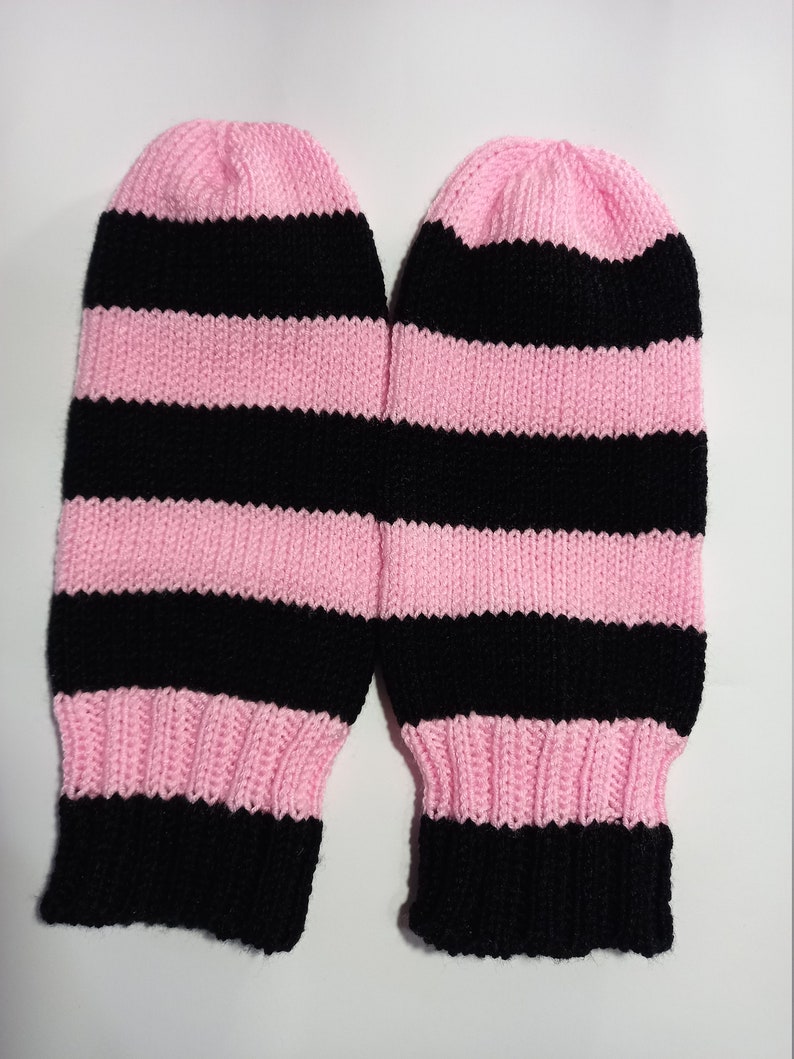 Mittens without thumb, two color, for the elderly adaptive warm softy mittens striped mittens gift for nursing home gift for grandma CIJ image 6