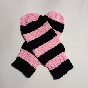 Mittens without thumb, two color, for the elderly adaptive warm softy mittens striped mittens gift for nursing home gift for grandma CIJ image 1