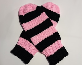 Mittens without thumb, two color, for the elderly adaptive warm softy mittens striped mittens gift for nursing home gift for grandma CIJ