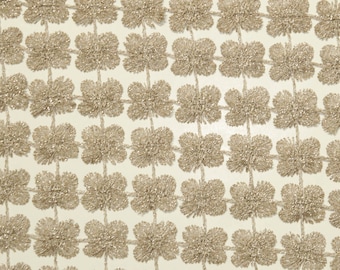 Deslumbrante tecido bege metálico com sobreposição de tecido, ótimo para decoração de casa, roupas, artesanato, cortinas, chapéus, etc...