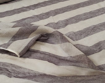 Listra de linho transparente em tecido roxo ameixa e cáqui, perfeita para cortinas, sobreposições em roupas de cama, roupas, estofados, talheres, casamentos, etc...