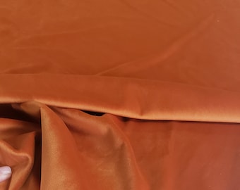 Veludo fino lindo, macio, drapeado em Harvest Pumpkin Orange, Emerald e Truffle Grey, perfeito para estofados, cortinas, roupas de cama, roupas, ..