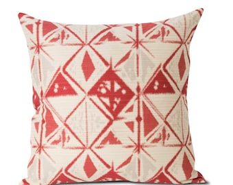 Impressionante tecido e travesseiros com padrão Shibori vermelho e castanho, perfeito para cortinas, roupas de cama, estofados, talheres, roupas, bolsas, artesanato,