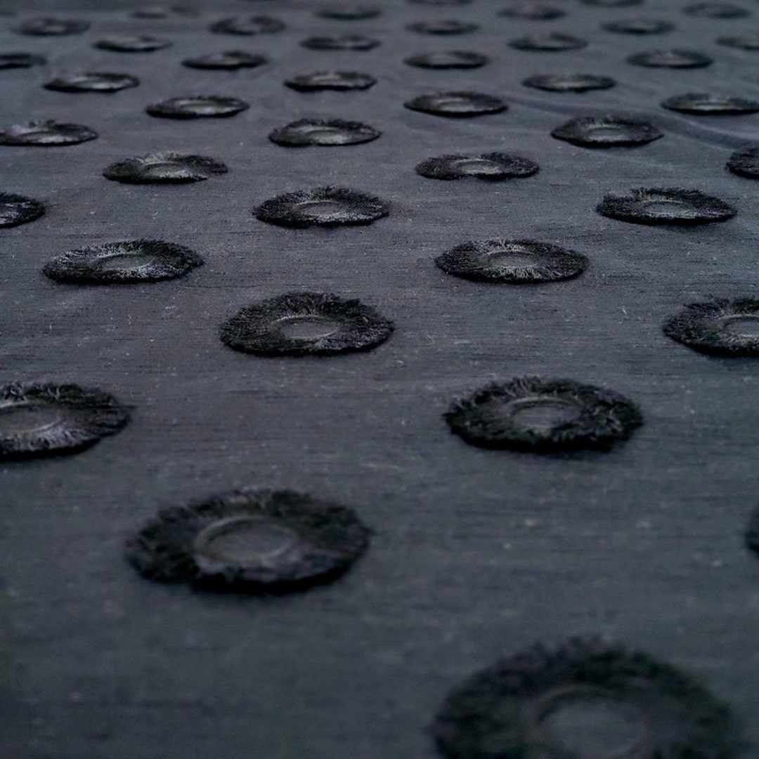 Jet Black Fabric With Circles Embroidered and Trimmed in a Etsy